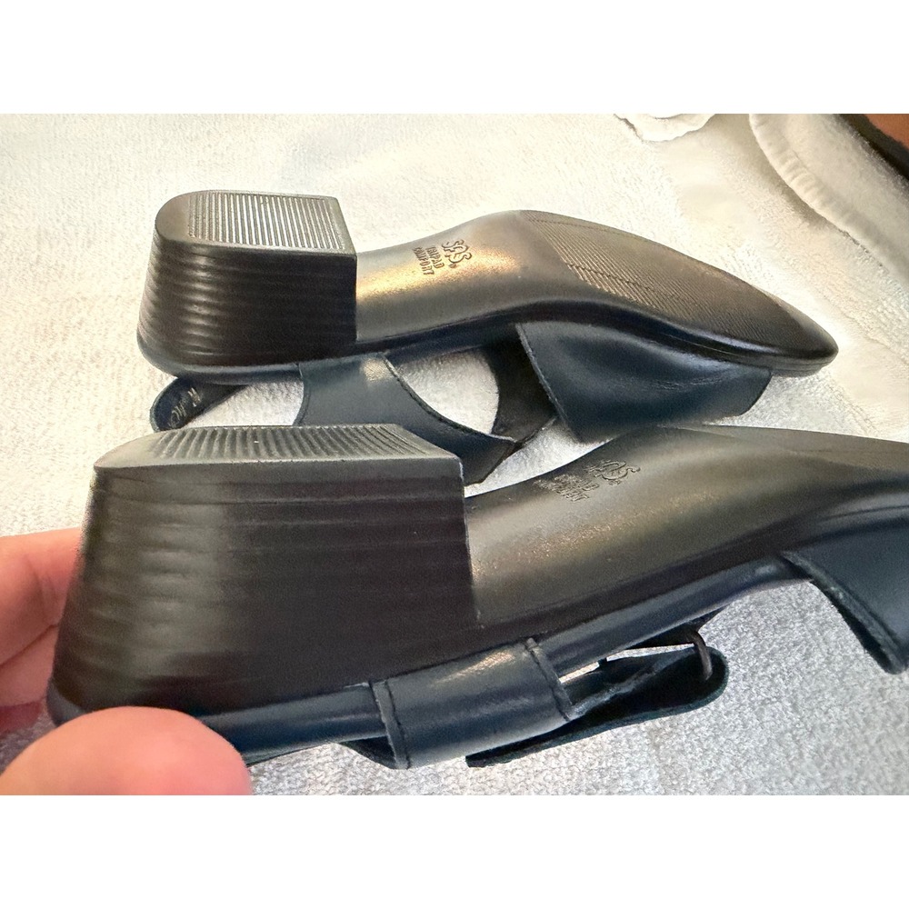 SAS Tripad Comfort Women's Slingback Sandals Black Leather Size 9W Flat Heel - Picture 7 of 8